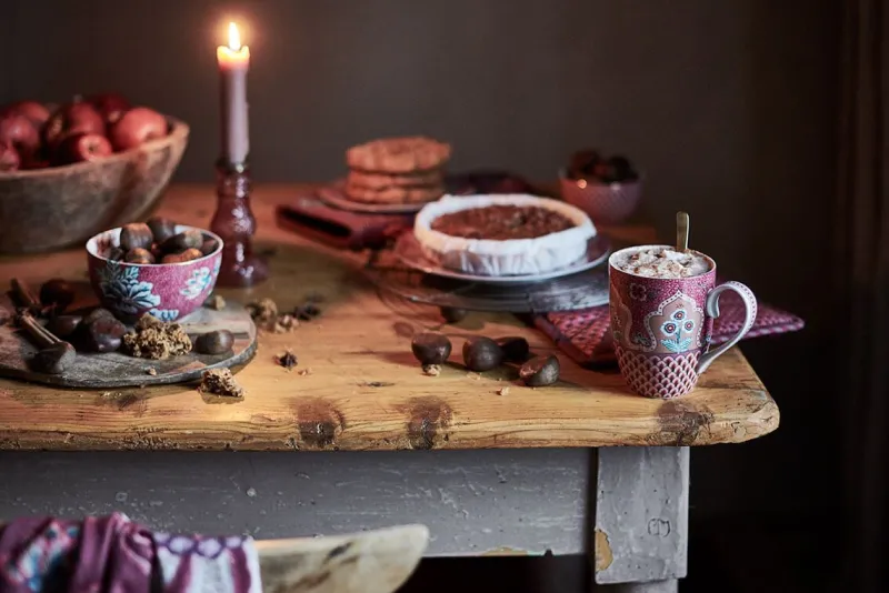Pip Studio Teetassen|Flower Festival Tasse XL Deco Dunkel Rosa
