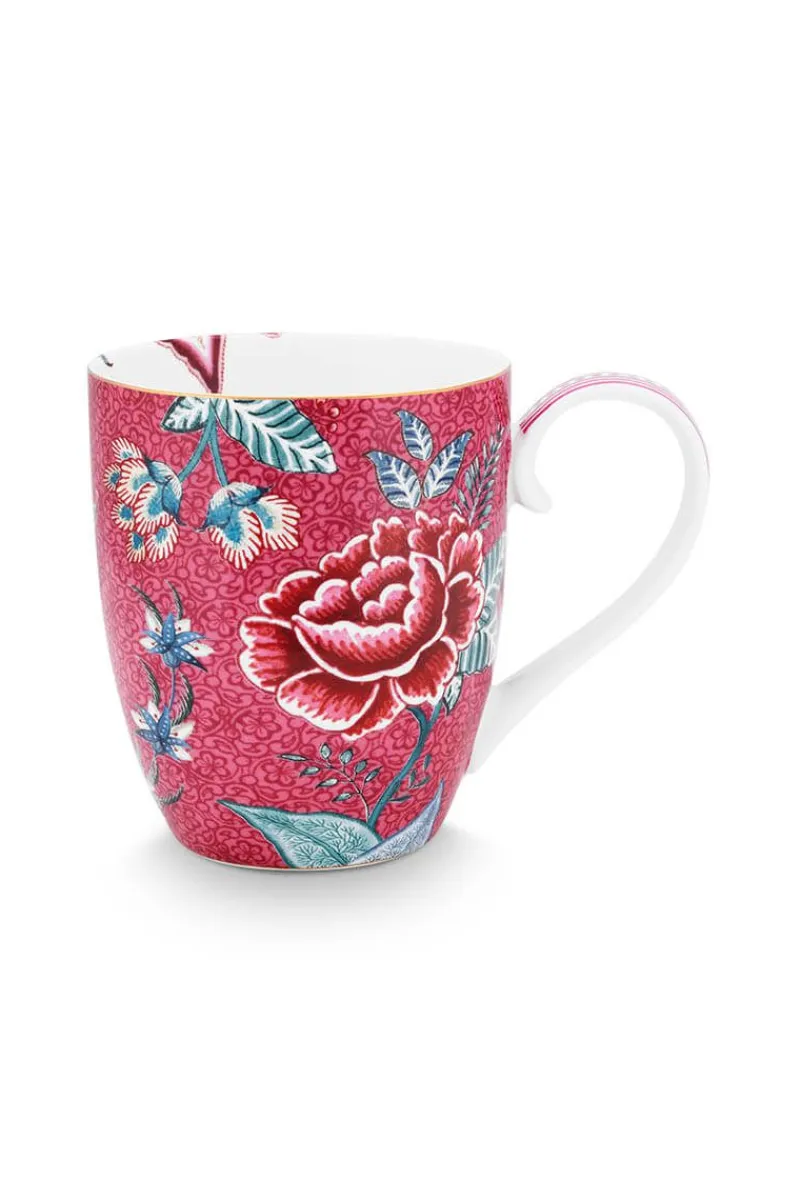 Pip Studio Teetassen|Flower Festival Tasse XL Dunkel Rosa