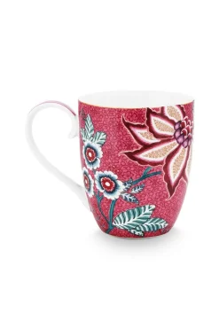 Pip Studio Teetassen|Flower Festival Tasse XL Dunkel Rosa