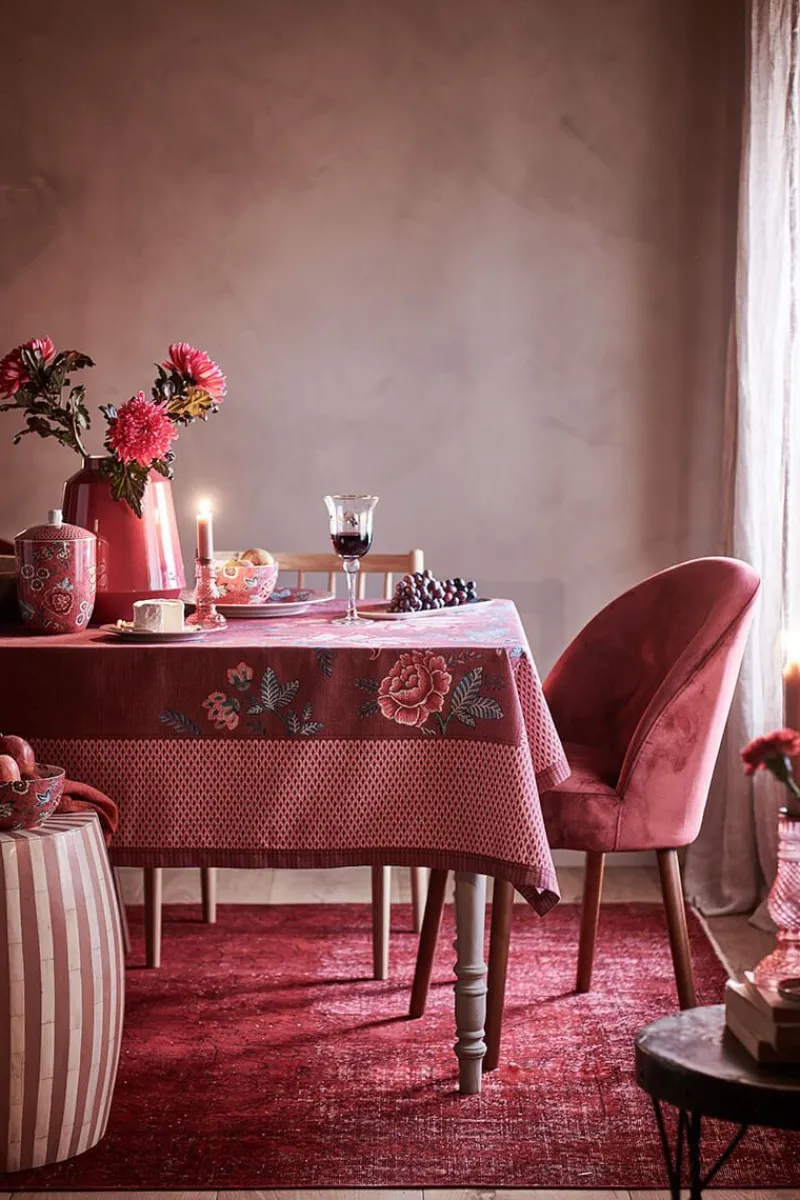 Pip Studio Tischtuch|Flower Festival Tischtuch Dunkel Rosa