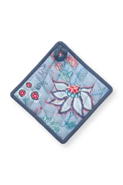 Pip Studio Ofenhandschuhe|Flower Festival Topflappen Quadratisch Blau