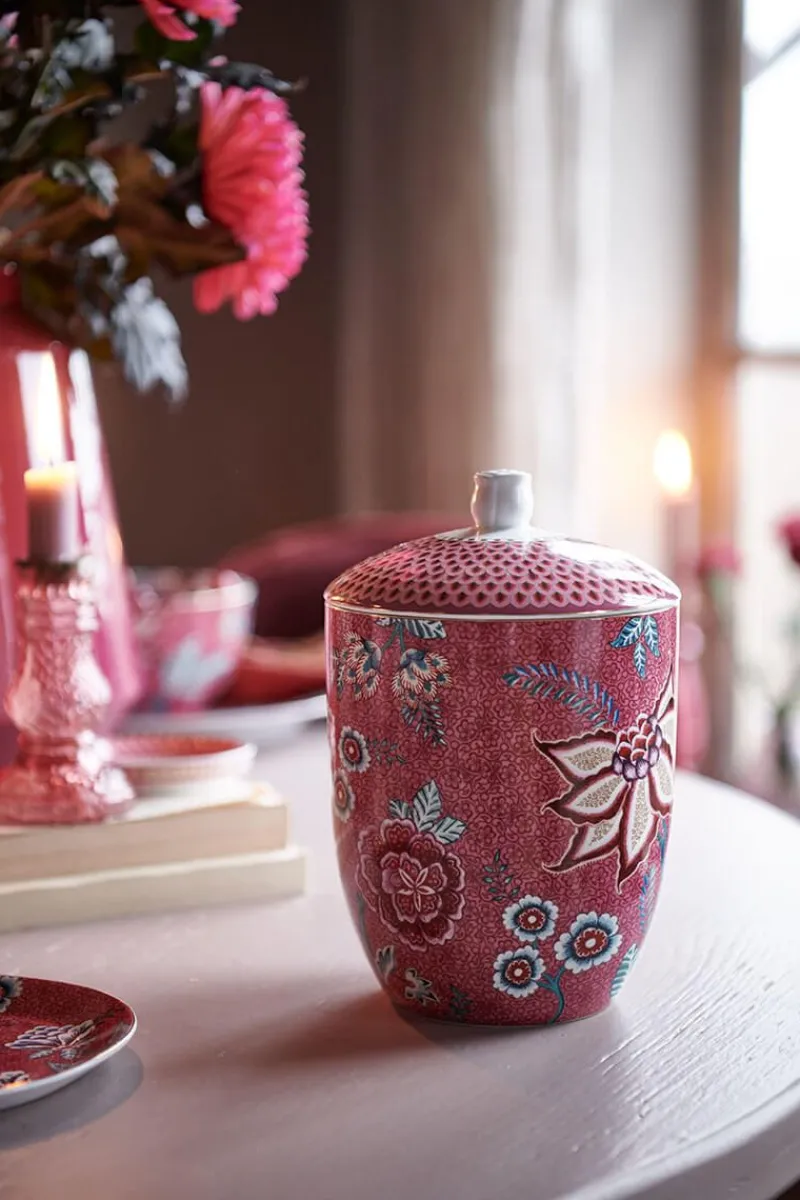 Pip Studio Vorratsdosen|Flower Festival Vorratsdose Dunkel Rosa