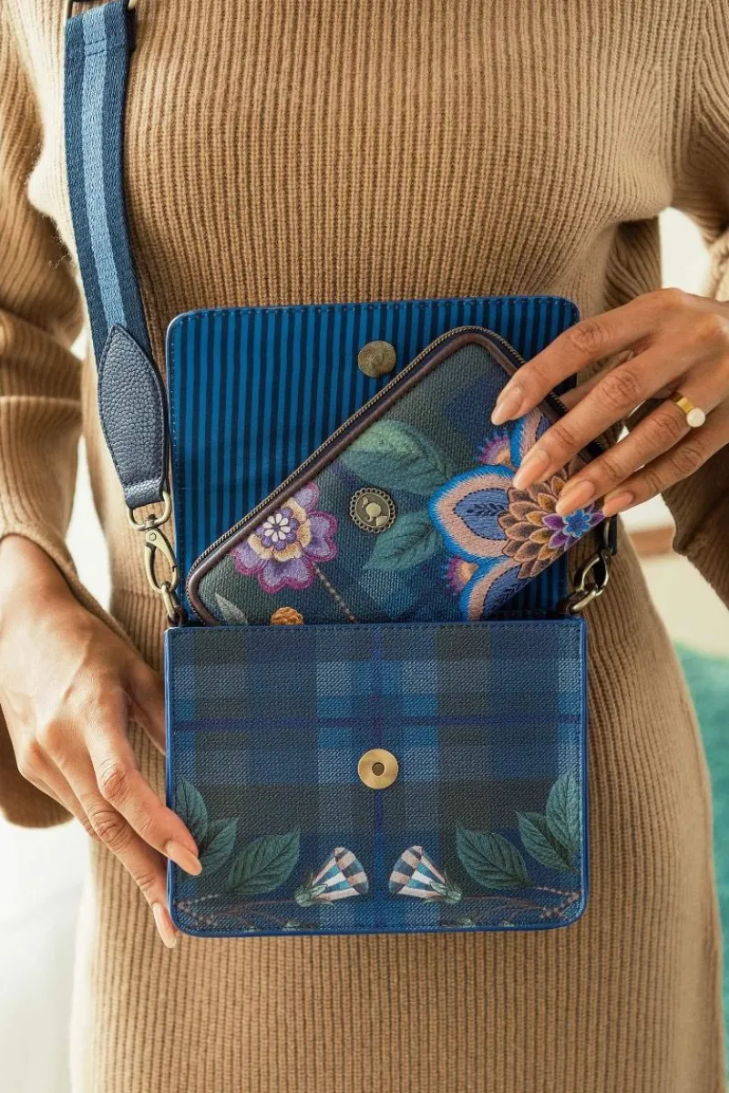 Pip Studio Taschen|Umhängetaschen|Frances Schultertasche Flores Felices Dunkel Blau