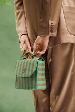 Pip Studio Taschen|Umhängetaschen|Frances Schultertasche Klein Streifen Grün