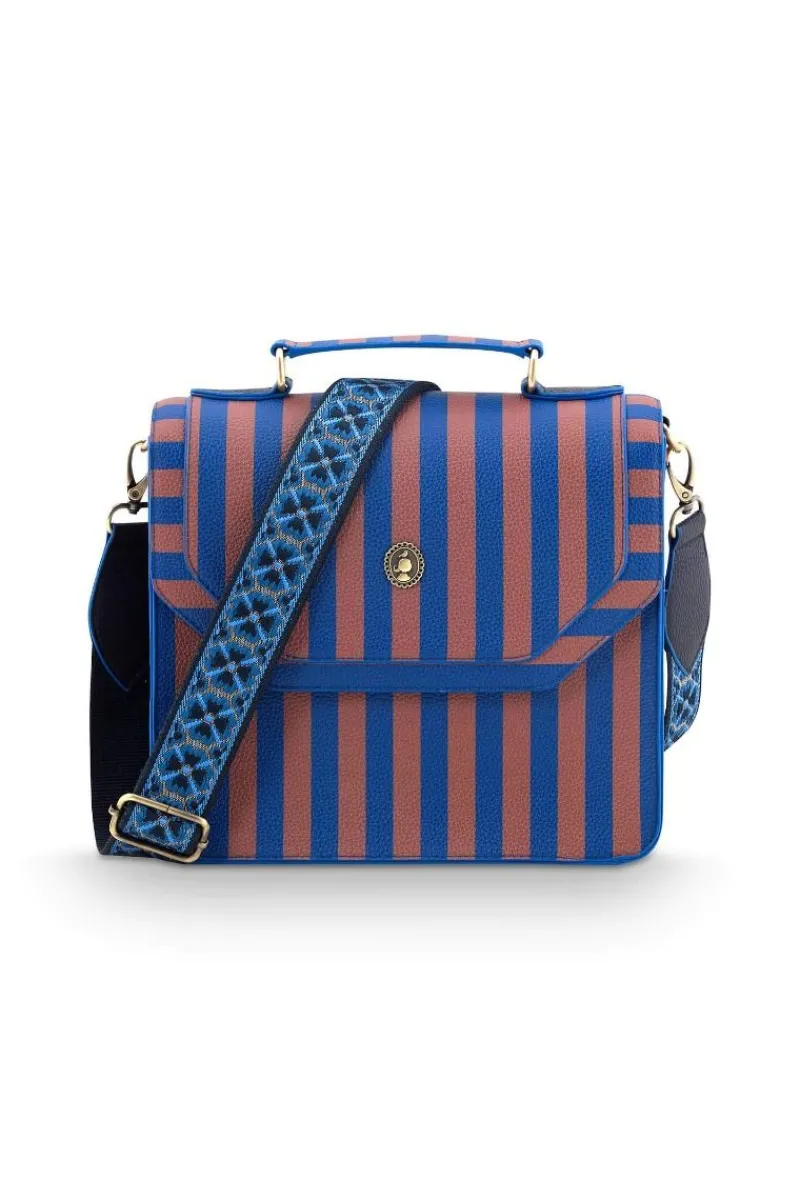 Pip Studio Taschen|Umhängetaschen|Frances Schultertasche Mittel Streifen Blau