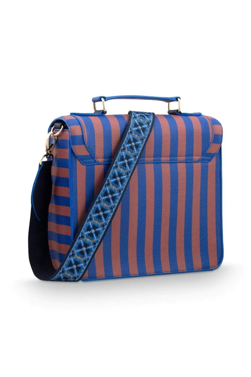 Pip Studio Taschen|Umhängetaschen|Frances Schultertasche Mittel Streifen Blau