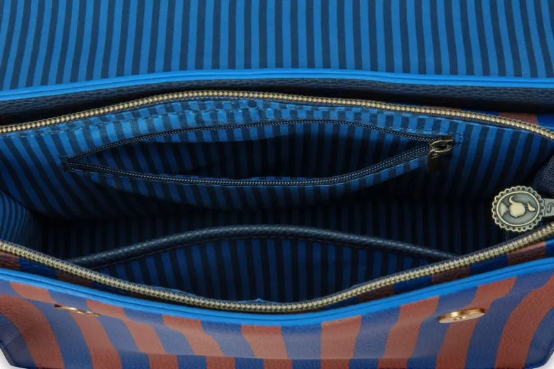 Pip Studio Taschen|Umhängetaschen|Frances Schultertasche Mittel Streifen Blau