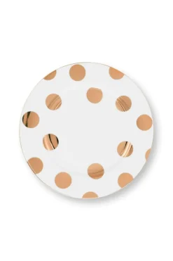 Pip Studio Weihnachten|Frühstücksteller|Frühstücksteller Dot Delight Weiss-Gold 23cm