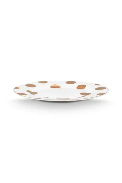 Pip Studio Weihnachten|Frühstücksteller|Frühstücksteller Dot Delight Weiss-Gold 23cm