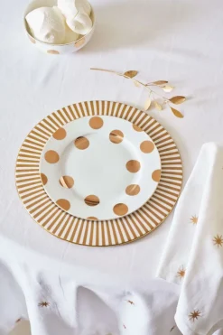 Pip Studio Weihnachten|Frühstücksteller|Frühstücksteller Dot Delight Weiss-Gold 23cm
