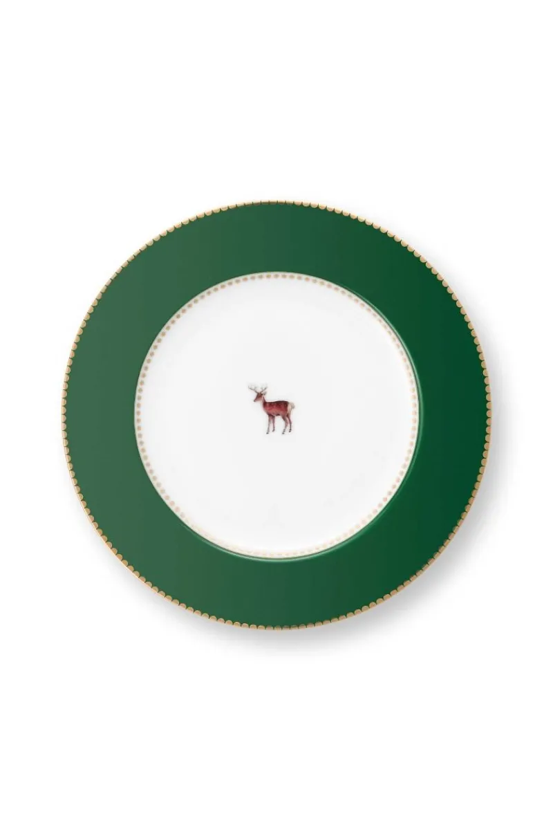 Pip Studio Weihnachten|Gebäckteller|Gebäckteller Love Birds Dunkel Grün 17cm