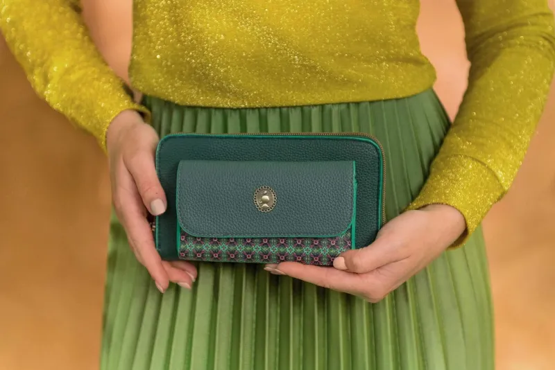 Pip Studio Taschen|Geldbörsen|Geldbörse Fach Uni Grün