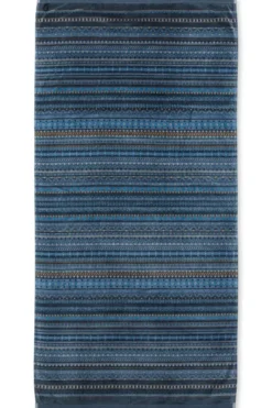 Pip Studio Handtücher|Große Handtuch Geometric Print Dunkel 70x140cm Blau