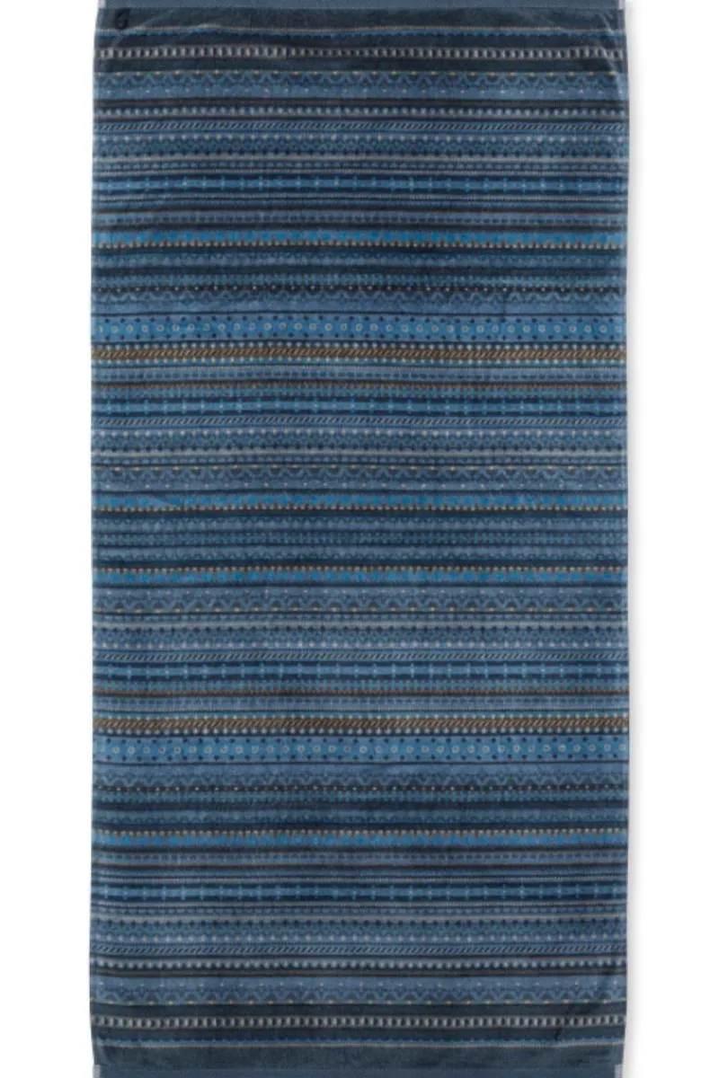 Pip Studio Handtücher|Große Handtuch Geometric Print Dunkel 70x140cm Blau