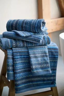 Pip Studio Handtücher|Große Handtuch Geometric Print Dunkel 70x140cm Blau