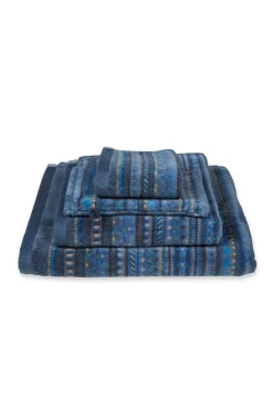 Pip Studio Handtücher|Große Handtuch Geometric Print Dunkel 70x140cm Blau