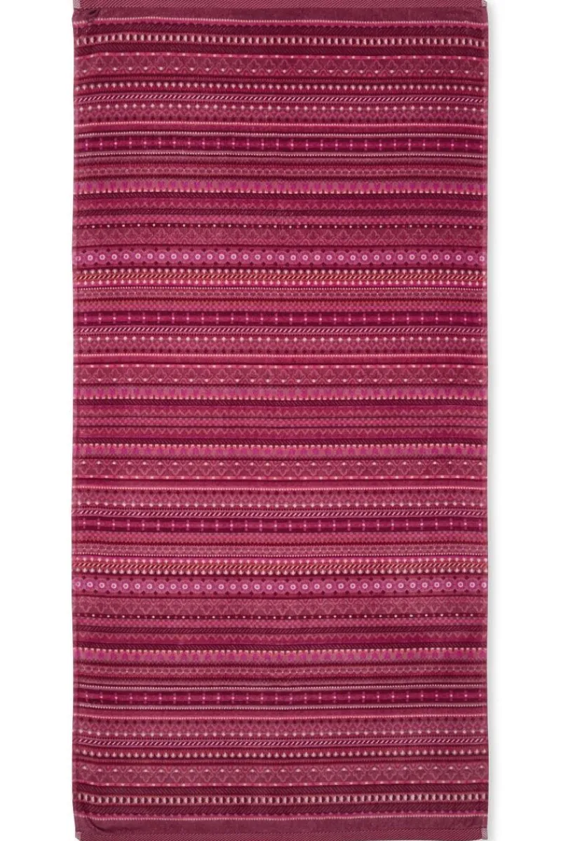 Pip Studio Handtücher|Große Handtuch Geometric Print Dunkel 70x140cm Rosa