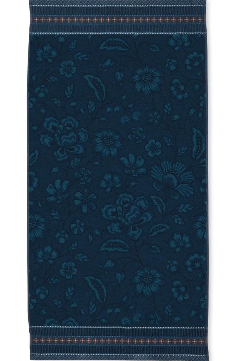 Pip Studio Handtücher|Große Handtuch Jasmin Jacquard Dunkel 70x140cm Blau
