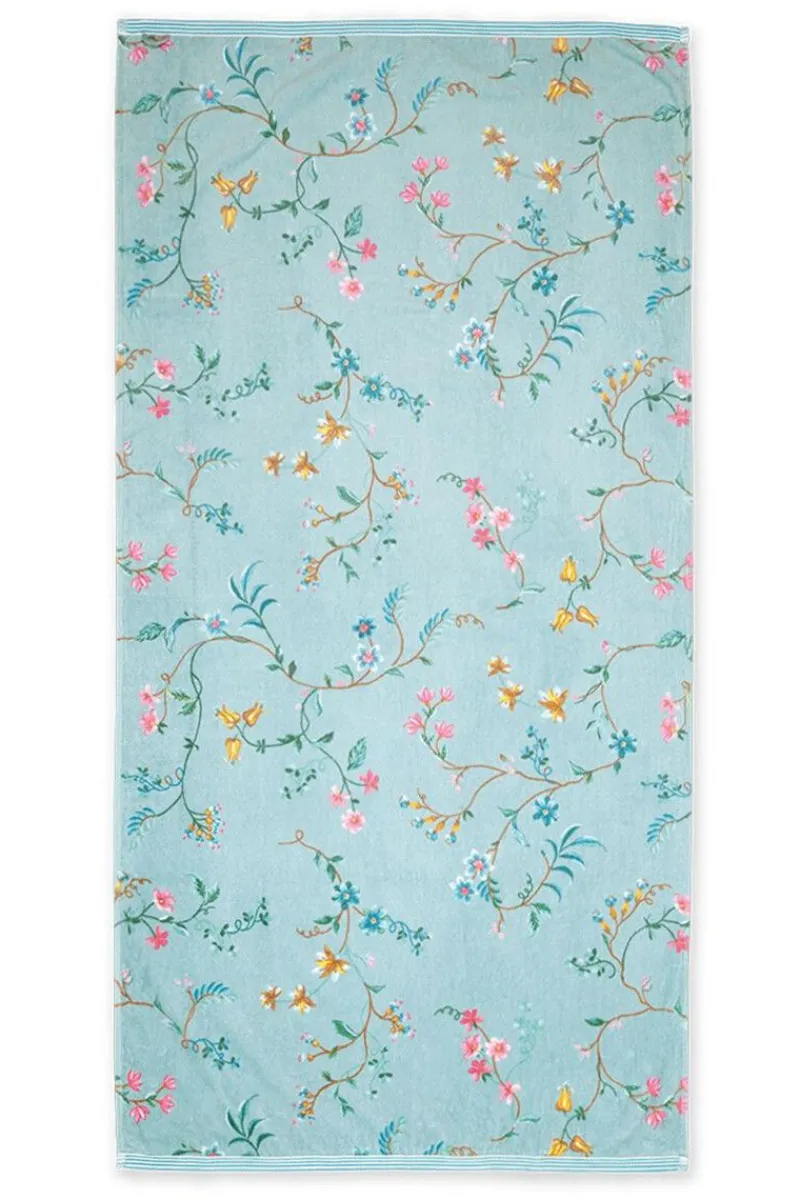 Pip Studio Handtücher|Große Handtuch Les Fleurs Blau 70x140 cm