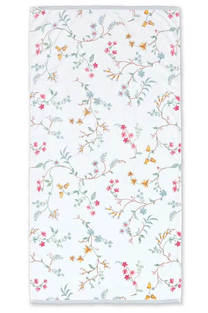 Pip Studio Handtücher|Große Handtuch Les Fleurs 70x140 cm Weiß