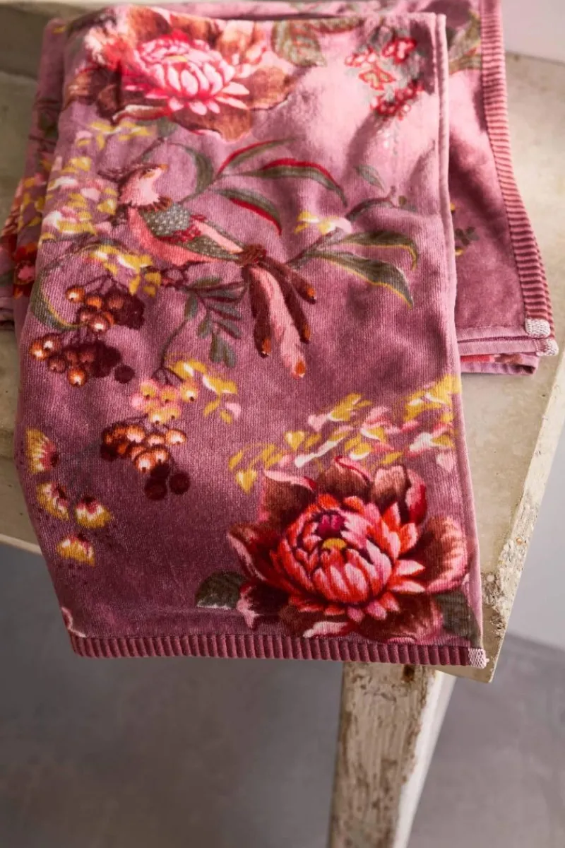 Pip Studio Handtücher|Große Handtuch Secret Garden Mauve 70x140cm Violett
