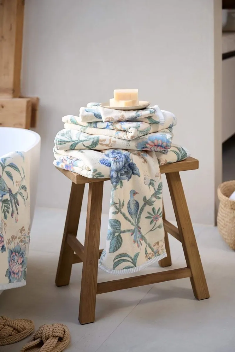 Pip Studio Handtücher|Große Handtuch Secret Garden Weiß/ 70x140cm Blau