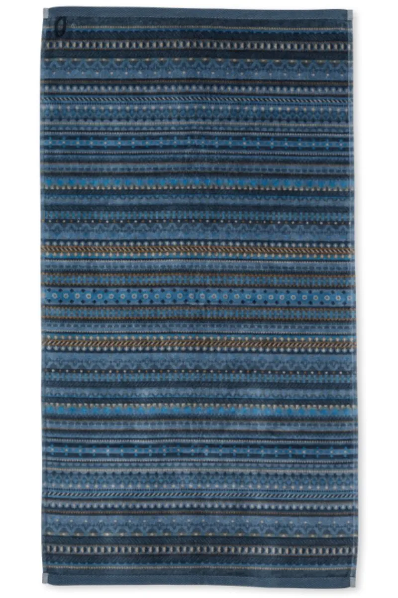 Pip Studio Gästetücher|Gästehandtuch Set/3 Geometric Print Dunkel 30x50cm Blau