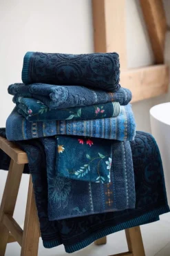 Pip Studio Gästetücher|Gästehandtuch Set/3 Geometric Print Dunkel 30x50cm Blau