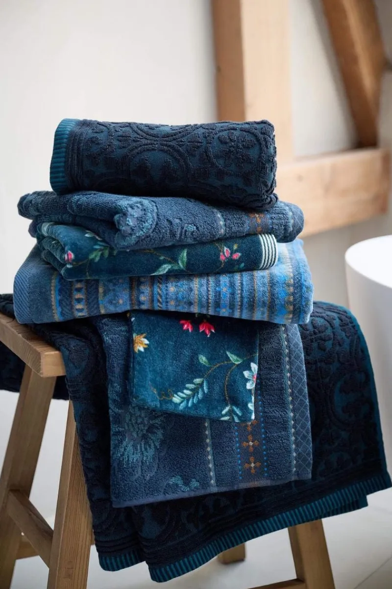 Pip Studio Gästetücher|Gästehandtuch Set/3 Geometric Print Dunkel 30x50cm Blau