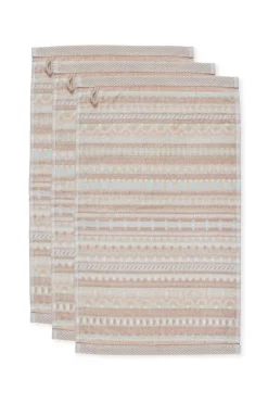 Pip Studio Gästetücher|Gästehandtuch Set/3 Geometric Print 30x50cm Sand