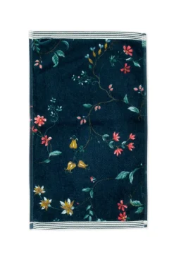 Pip Studio Gästetücher|Gästehandtuch Set/3 Les Fleurs Dunkel 30x50 cm Blau