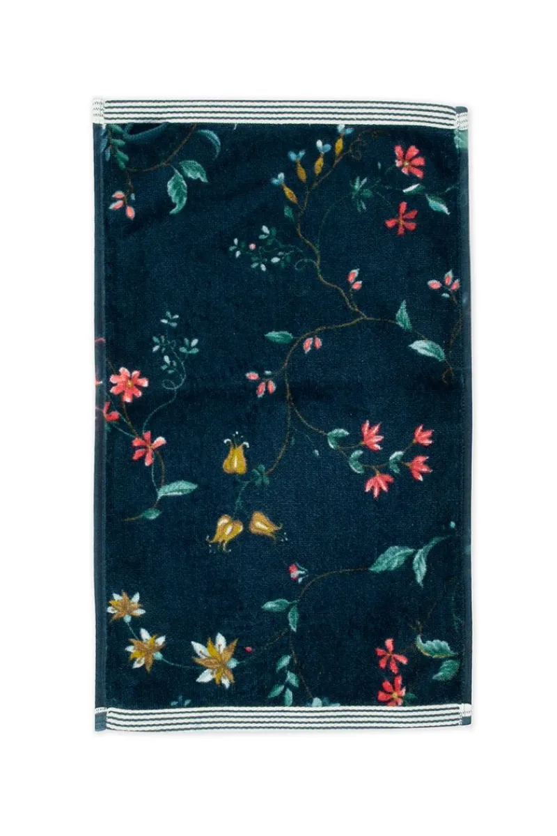 Pip Studio Gästetücher|Gästehandtuch Set/3 Les Fleurs Dunkel 30x50 cm Blau