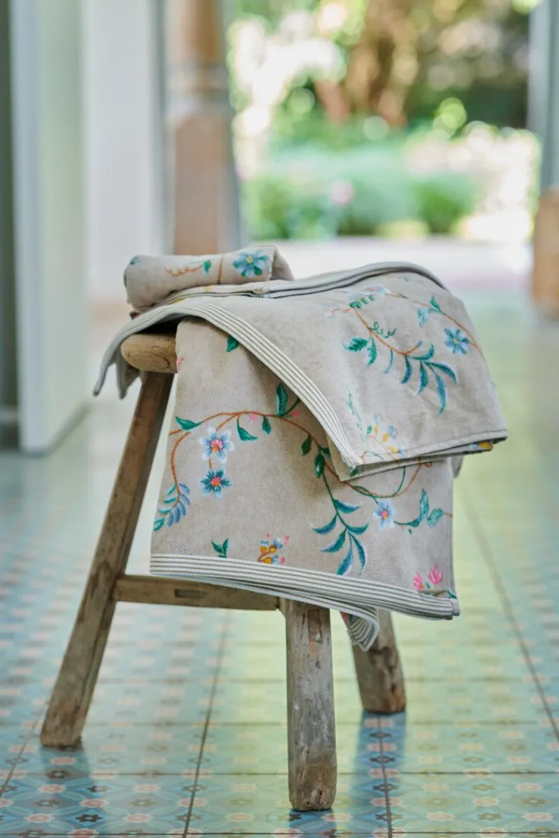 Pip Studio Gästetücher|Gästehandtuch Set/3 Les Fleurs 30x50 cm Khaki