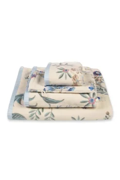 Pip Studio Gästetücher|Gästehandtuch Set/3 Secret Garden Weiß/ 30x50cm Blau