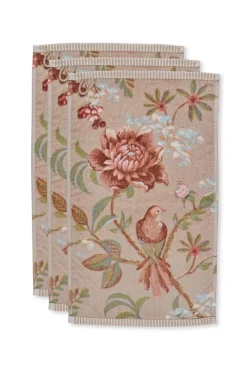 Pip Studio Gästetücher|Gästehandtuch Set/3 Secret Garden 30x50cm Khaki
