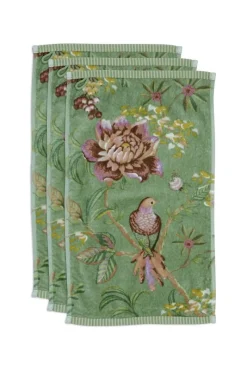Pip Studio Gästetücher|Gästehandtuch Set/3 Secret Garden 30X50cm Grün