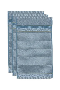 Pip Studio Gästetücher|Gästehandtuch Set/3 Soft Zellige /Grau 30X50cm Blau