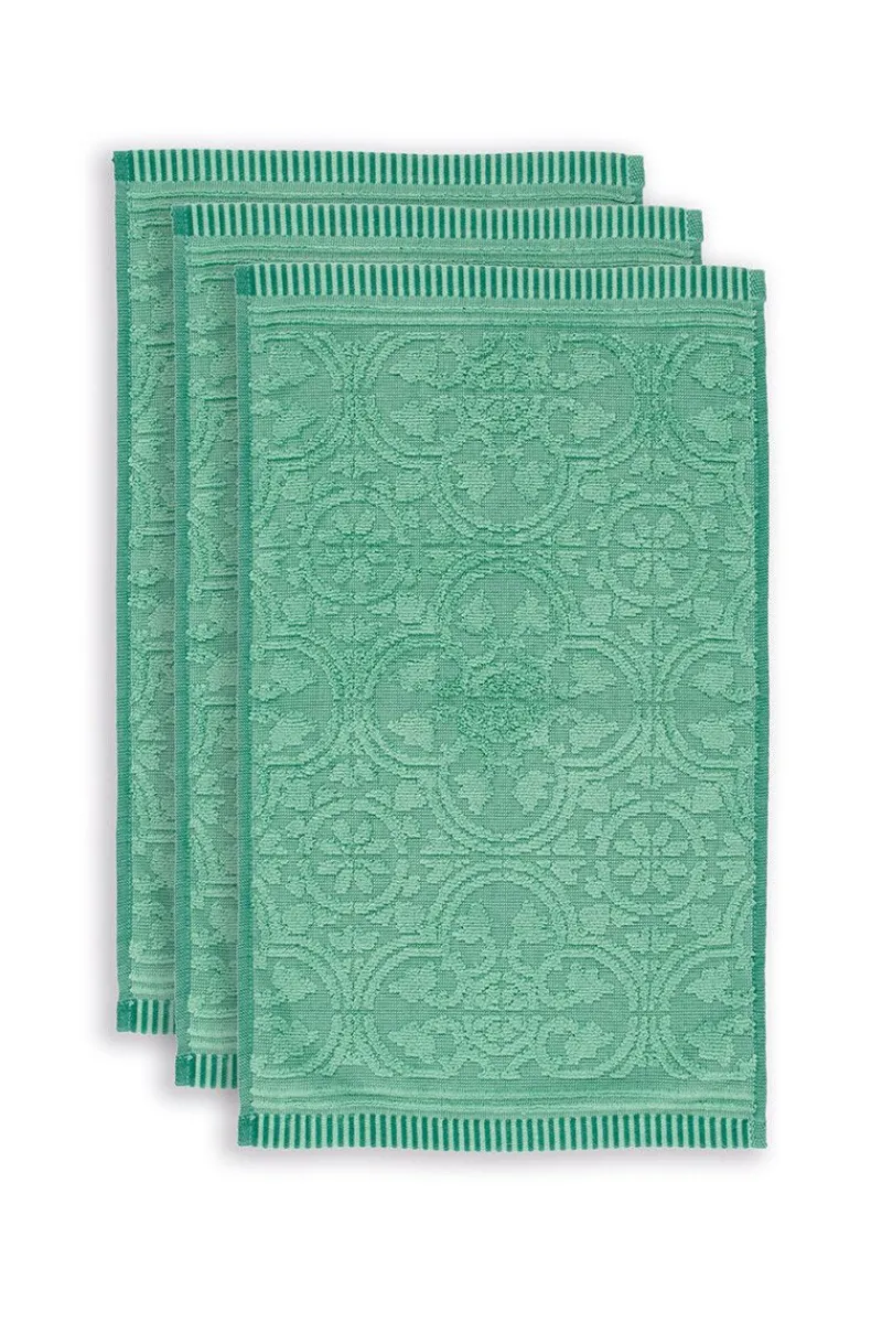 Pip Studio Gästetücher|Gästehandtuch Set/3 Tile de Pip 30x50 cm Grün