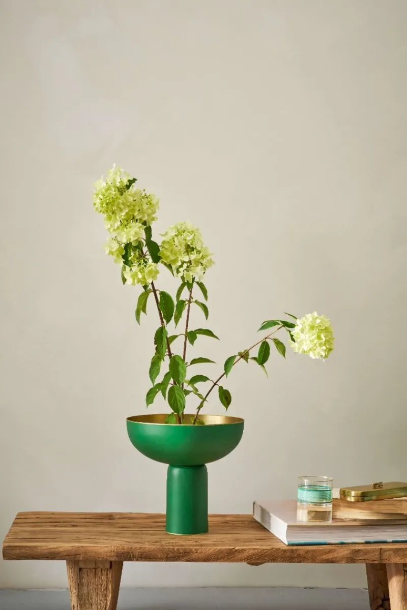 Pip Studio Schalen Und Tabletts|Obstschalen|Hohe Schale Metall Matt 23cm Grün