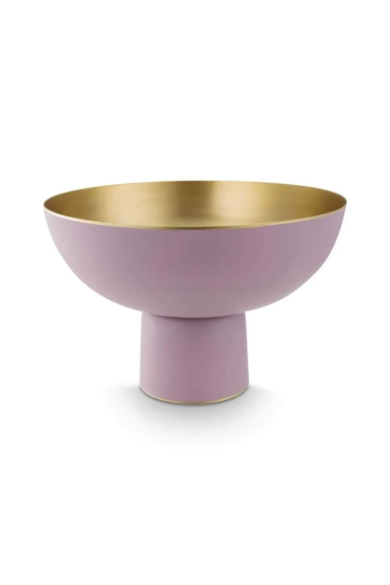 Pip Studio Schalen Und Tabletts|Obstschalen|Hohe Schale Metall Matt Lila 20cm Violett