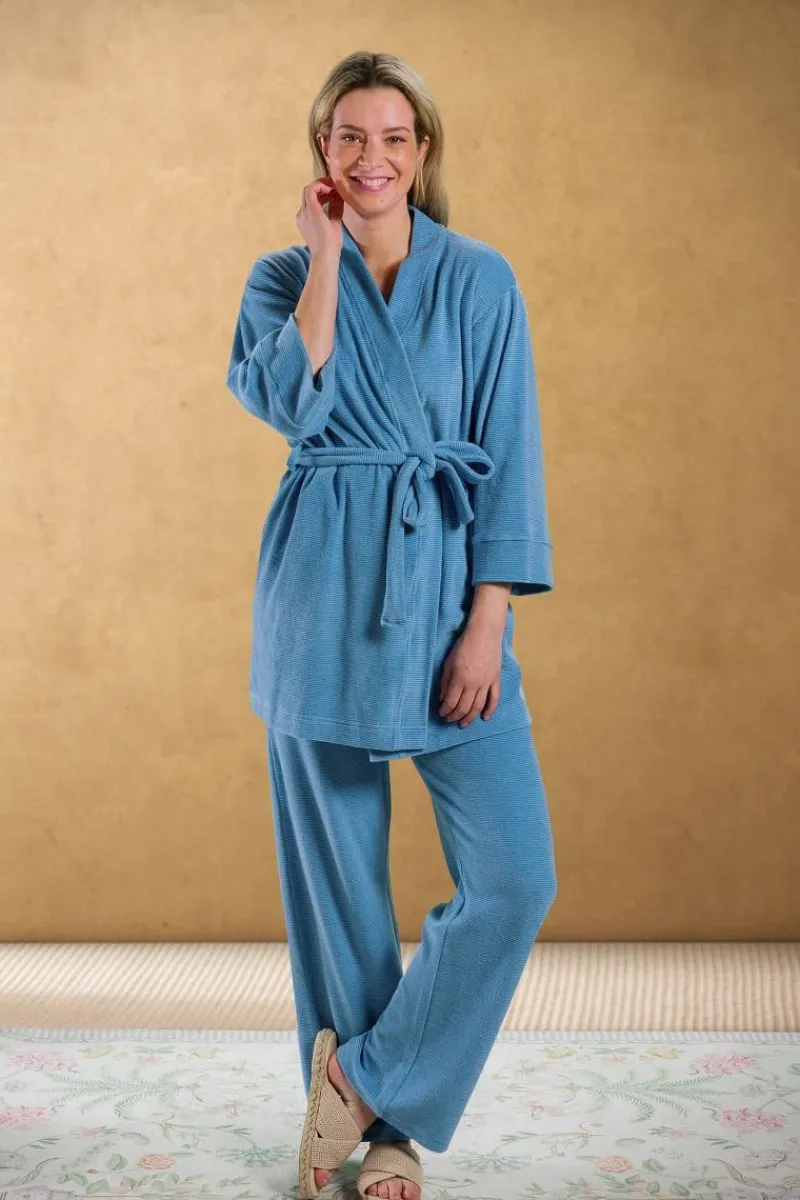 Pip Studio Kimonos|Bademäntel|Kimono Petite Sumo Stripe Blau