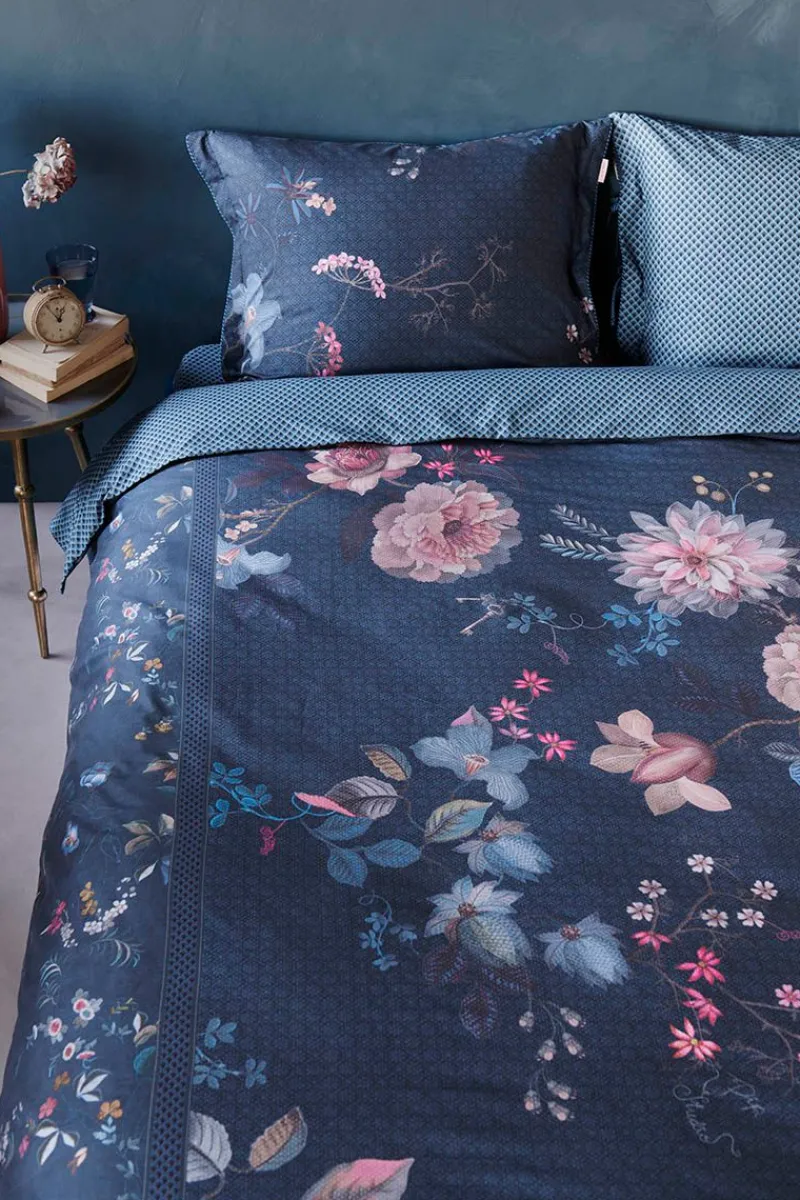 Pip Studio Kissenbezüge|Kissenbezug Tokyo Bouquet Dunkelblau