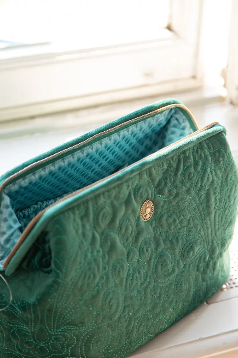 Pip Studio Kosmetiktasche|Kosmetiktasche Extra Gross Quiltey Days Grün