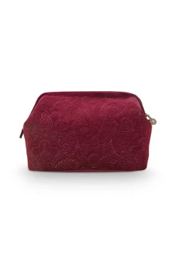 Pip Studio Kosmetiktasche|Kosmetiktasche Extra Gross Samt Quiltey Days Rot