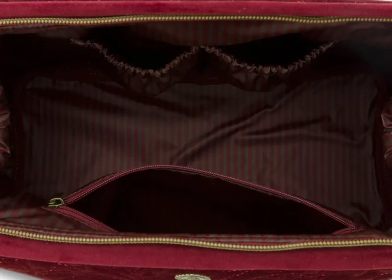 Pip Studio Kosmetiktasche|Kosmetiktasche Extra Gross Samt Quiltey Days Rot