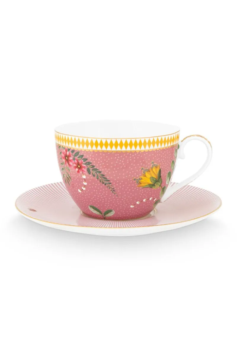 Pip Studio Cappuccino Tasse|Tasse & Untertasse|La Majorelle Cappuccino Tasse & Undertasse Rosa