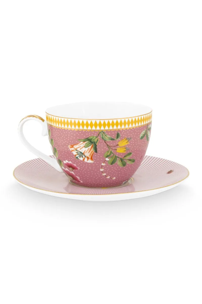 Pip Studio Cappuccino Tasse|Tasse & Untertasse|La Majorelle Cappuccino Tasse & Undertasse Rosa