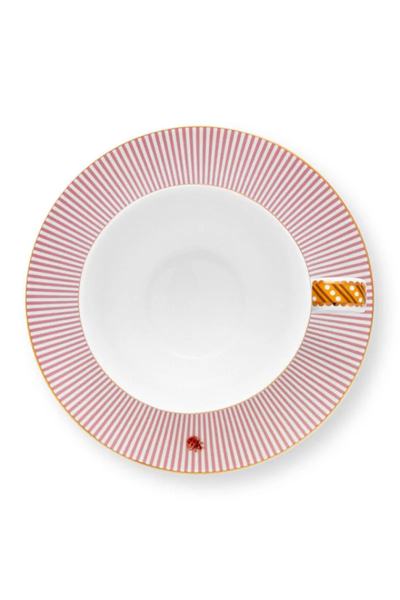 Pip Studio Cappuccino Tasse|Tasse & Untertasse|La Majorelle Cappuccino Tasse & Undertasse Rosa
