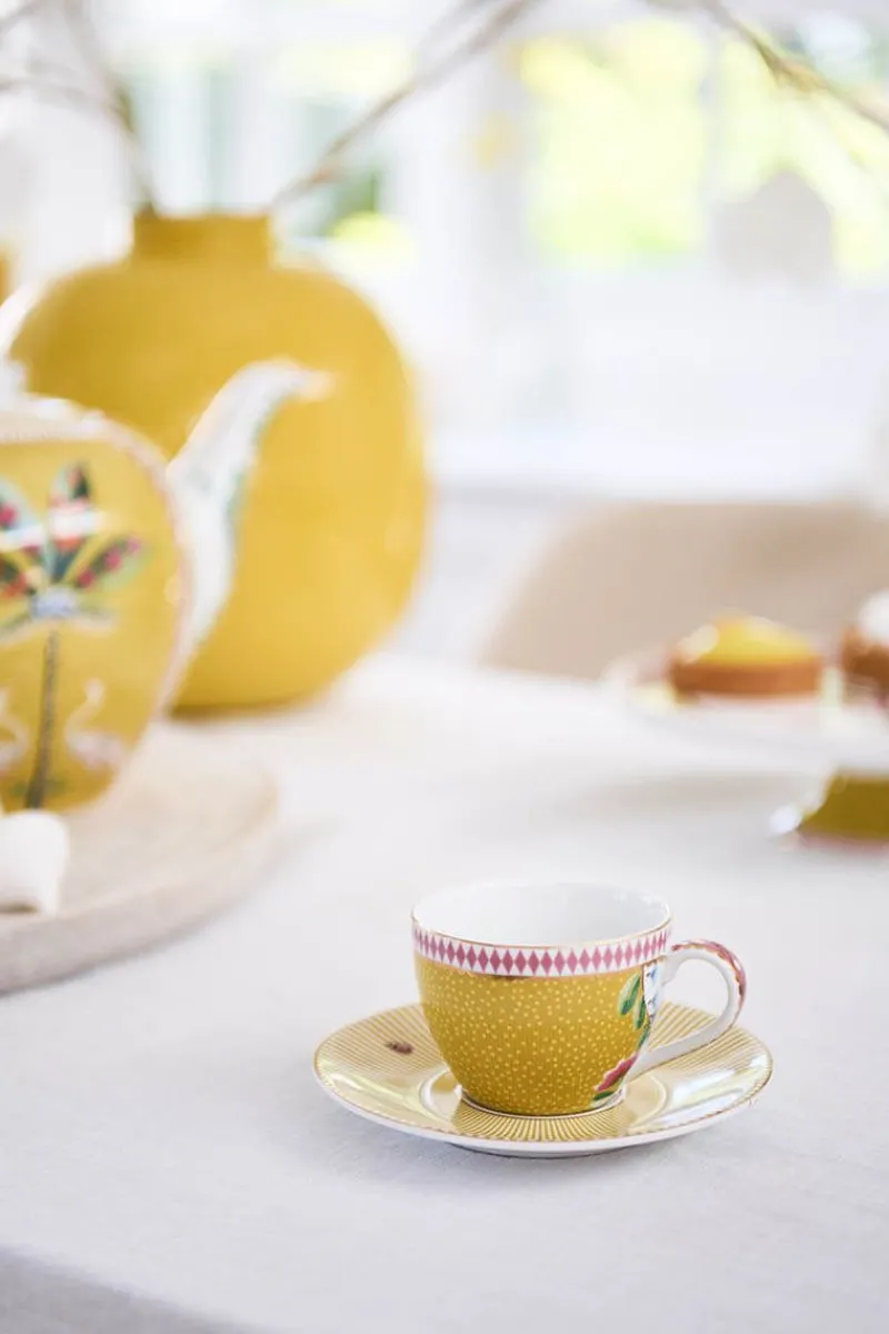 Pip Studio Espresso Tasse|Tasse & Untertasse|La Majorelle Espresso Tasse & Untertasse Gelb