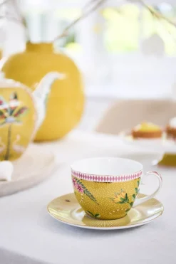 Pip Studio Porzellan Sets|Cappuccino Tasse|La Majorelle Set/2 Cappuccino Tasse & Undertasse Gelb